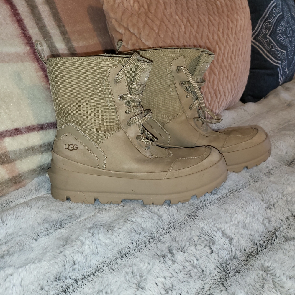 UGG Tan Lace-Up Boots
